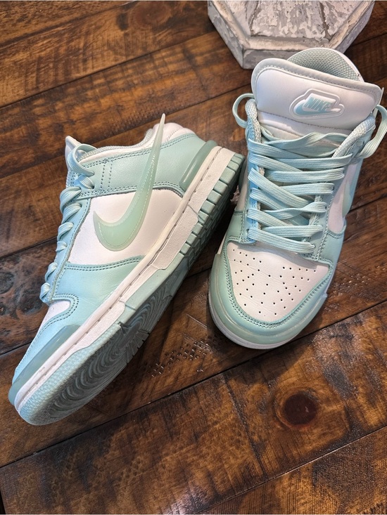 Nike Shoes - Nike Teal and White High-Top Sneakers